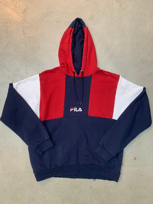 Vintage Fila Tricolor Panel Hoodie