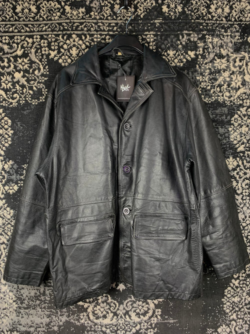 Vintage Unisex Black Leather Jacket