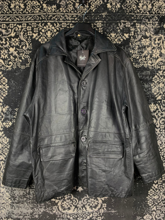 Vintage Unisex Black Leather Jacket