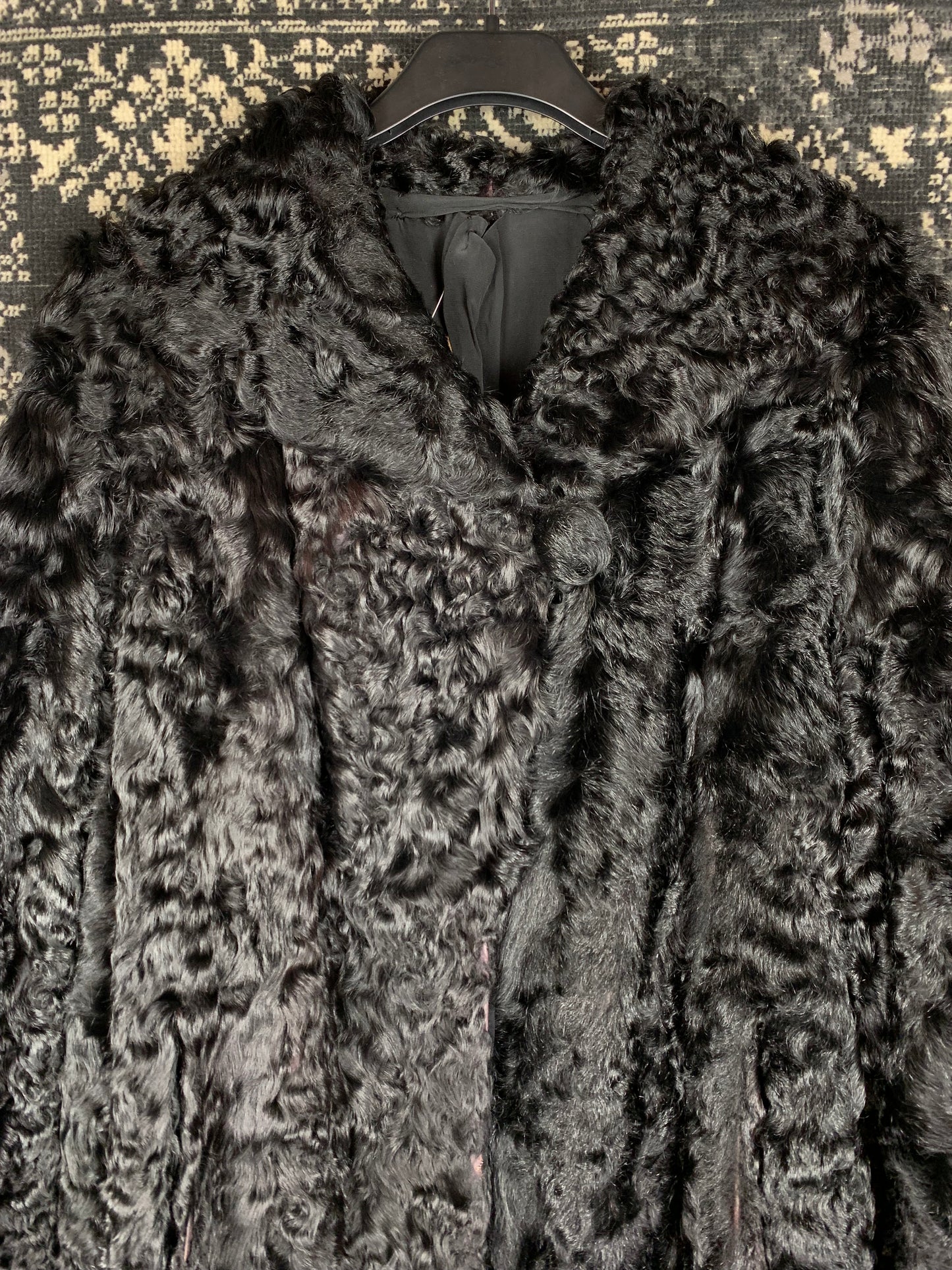 Womens Vintage ASU Helsinki Black Persian Lamb Fur Coat