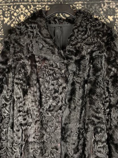 Womens Vintage ASU Helsinki Black Persian Lamb Fur Coat