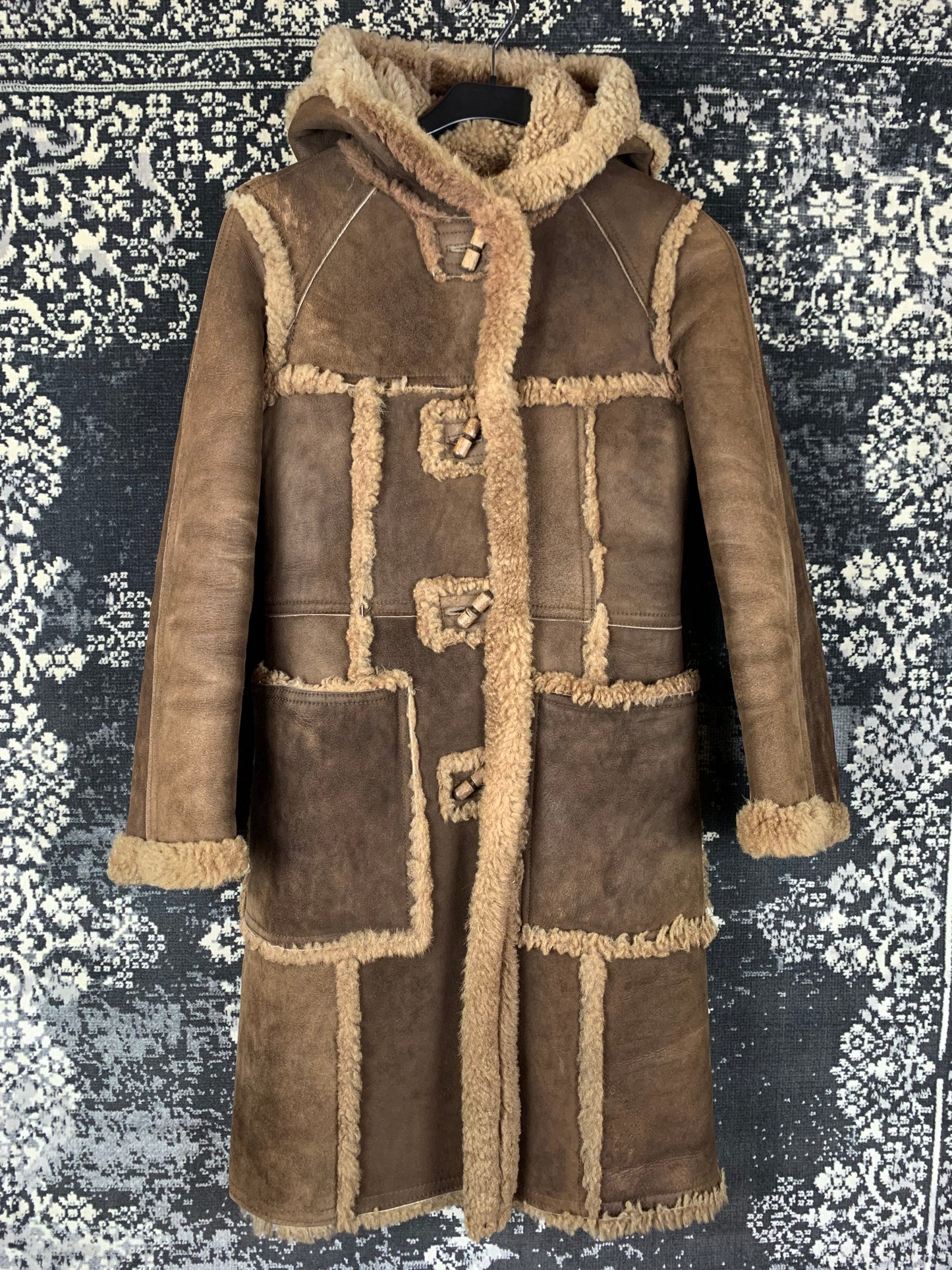 Women's Vintage Brown Lambskin Shearling Coat
