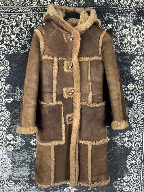Women's Vintage Brown Lambskin Shearling Coat