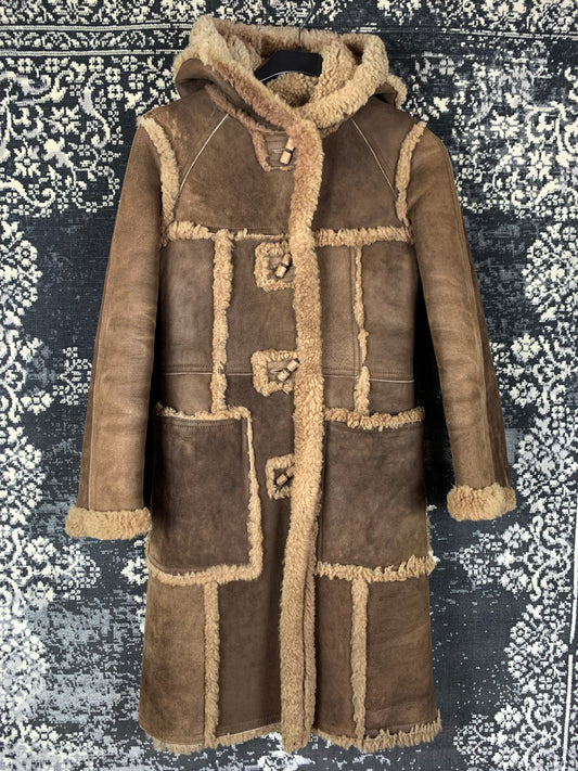 Women's Vintage Brown Lambskin Shearling Coat