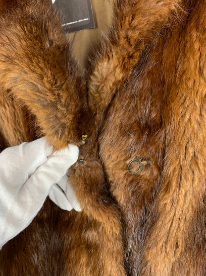 Womens Long Vintage Brown Fur Coat