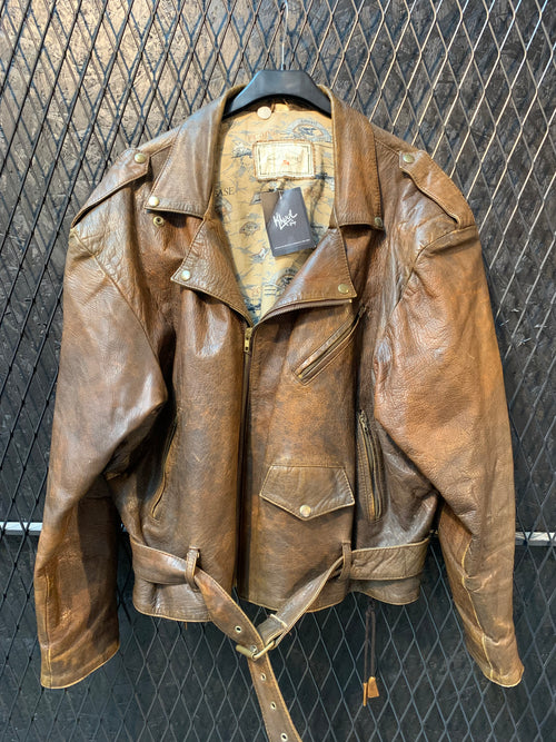 Vintage Jiri Leather Brown Biker Jacket