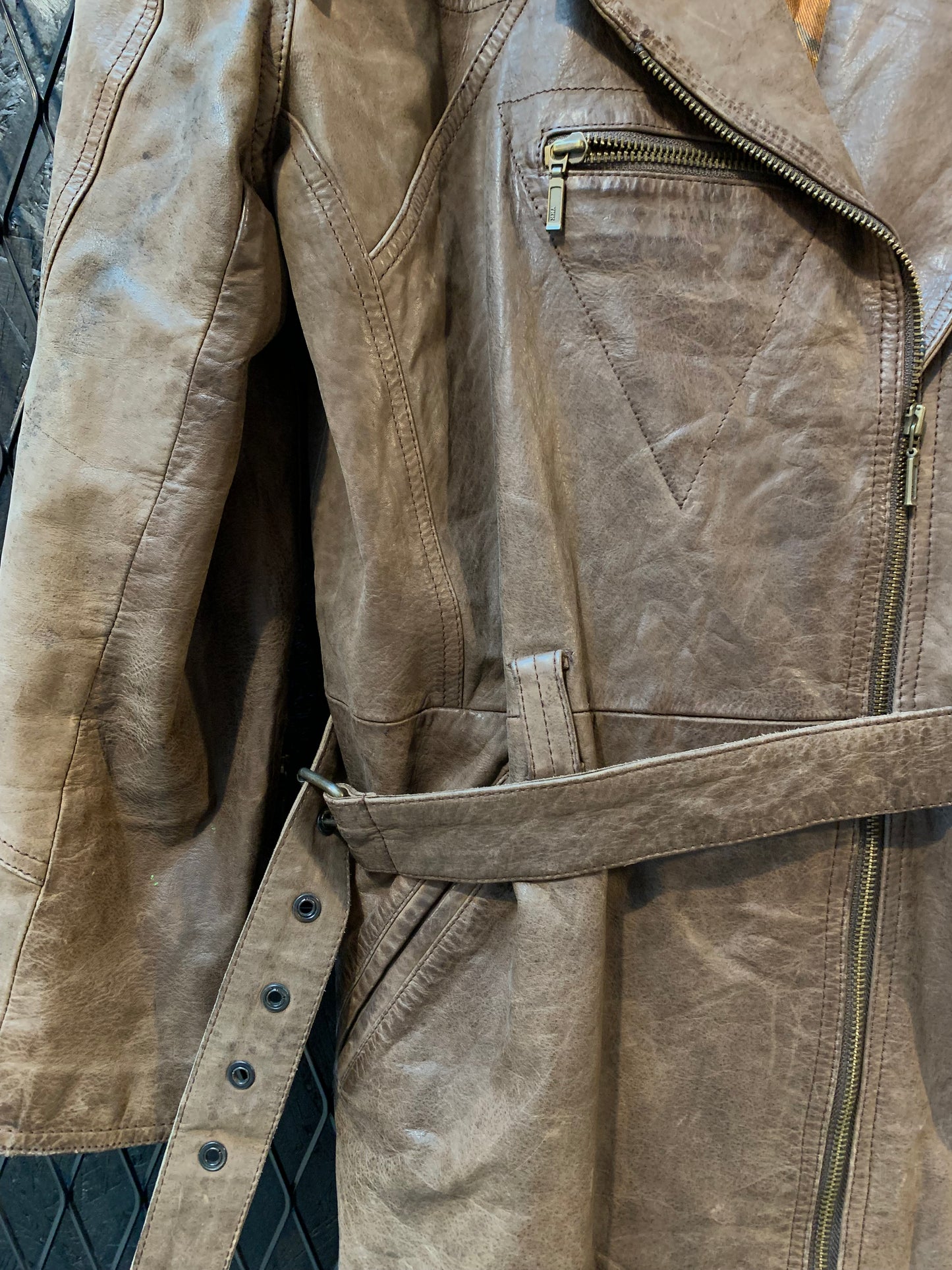 Vintage Brown Leather Jacket Unisex S