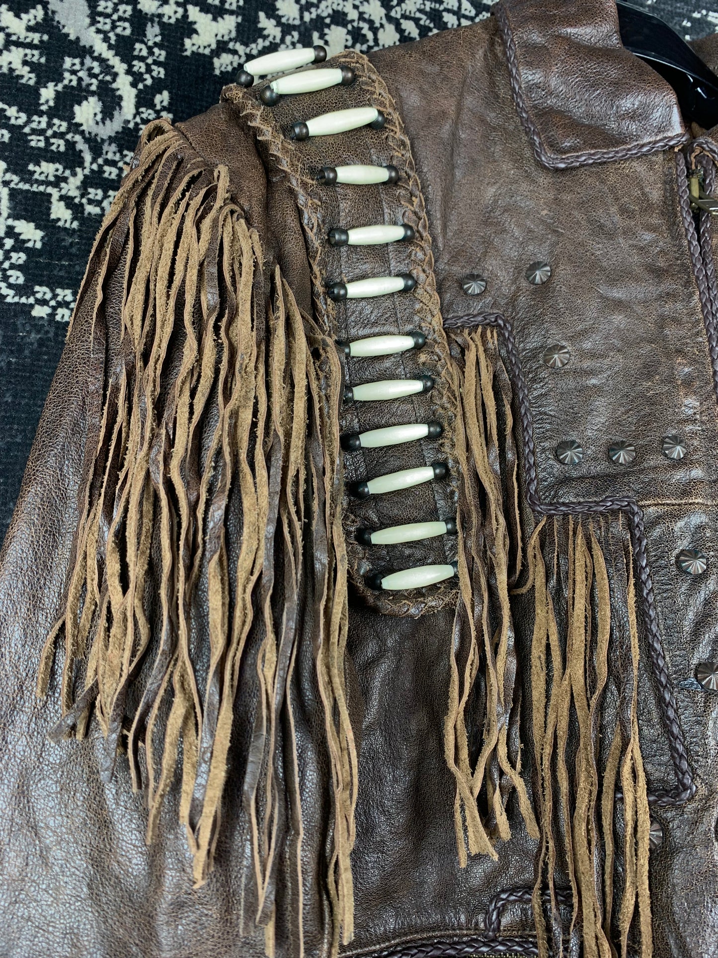 Men's Vintage Leather Gallery Brown Cowboy Jacket