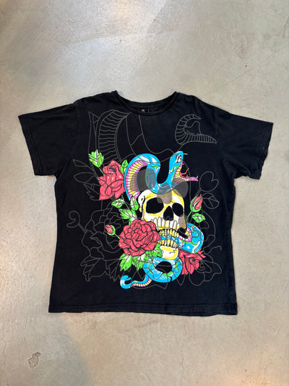 Black Temple Skull Snake T-Shirt