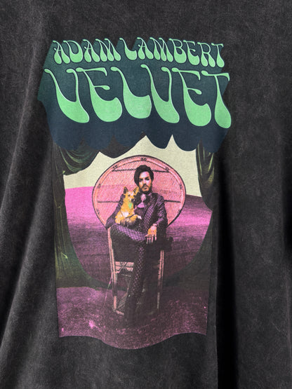 Adam Lambert "Velvet" Green Washed Graphic T-Shirt