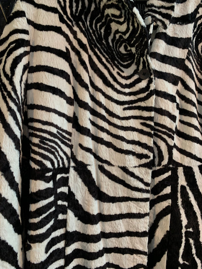 Vintage DAMO DONNA Faux Fur Zebra Print Coat