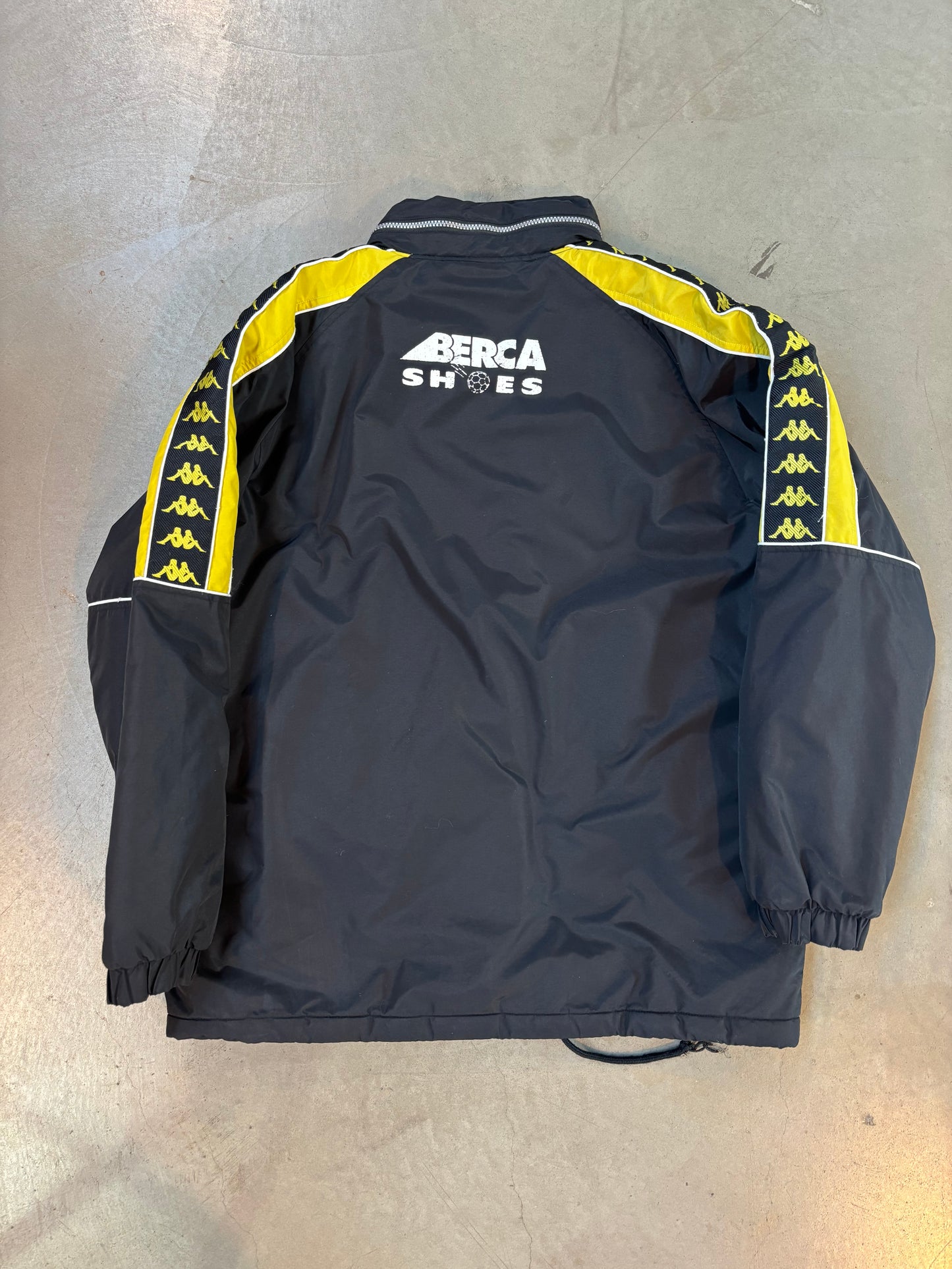 Kappa Black Yellow Vintage Puffer Jacket