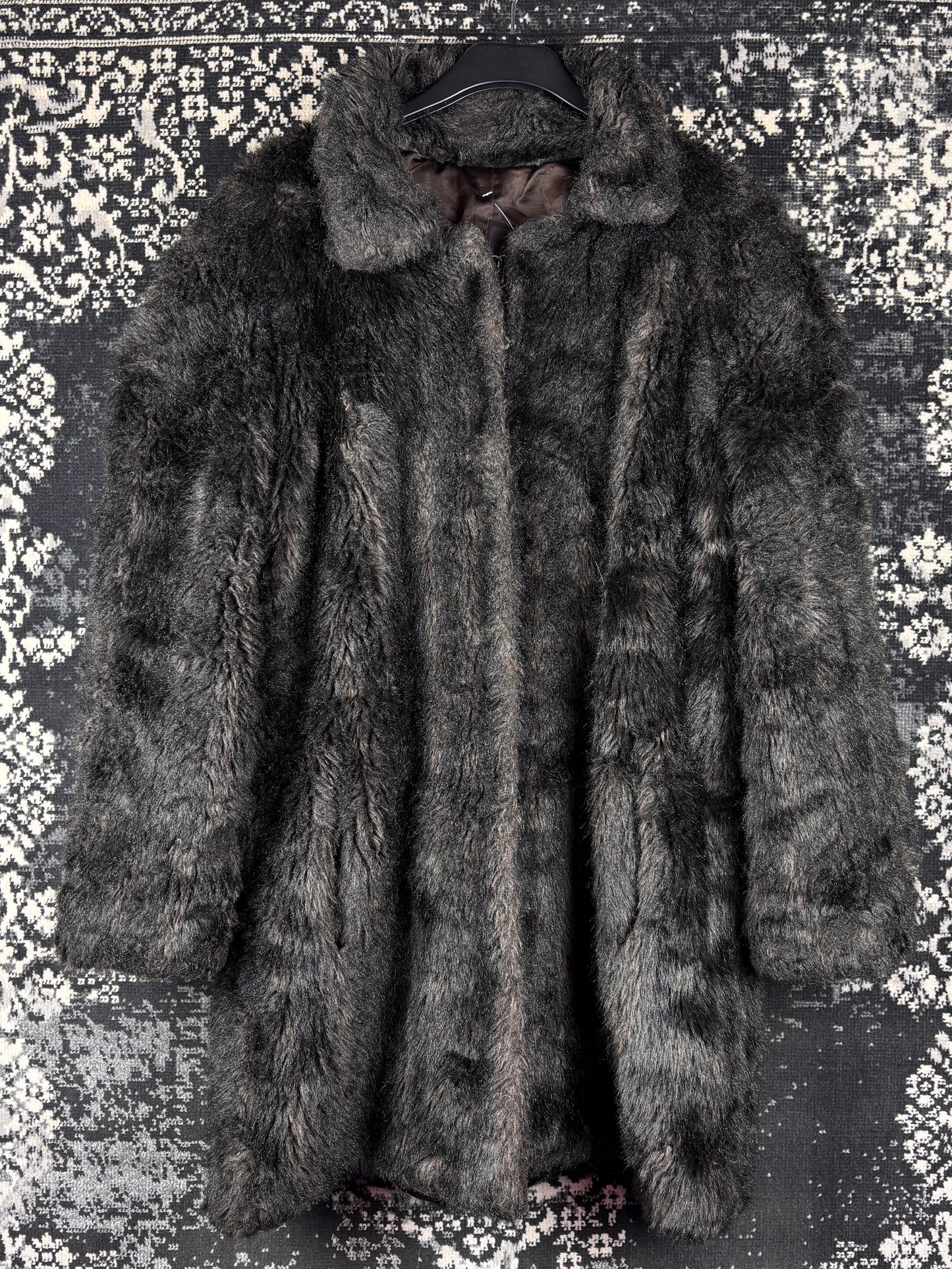 Women's Vintage Dark Brown Faux Fur Coat
