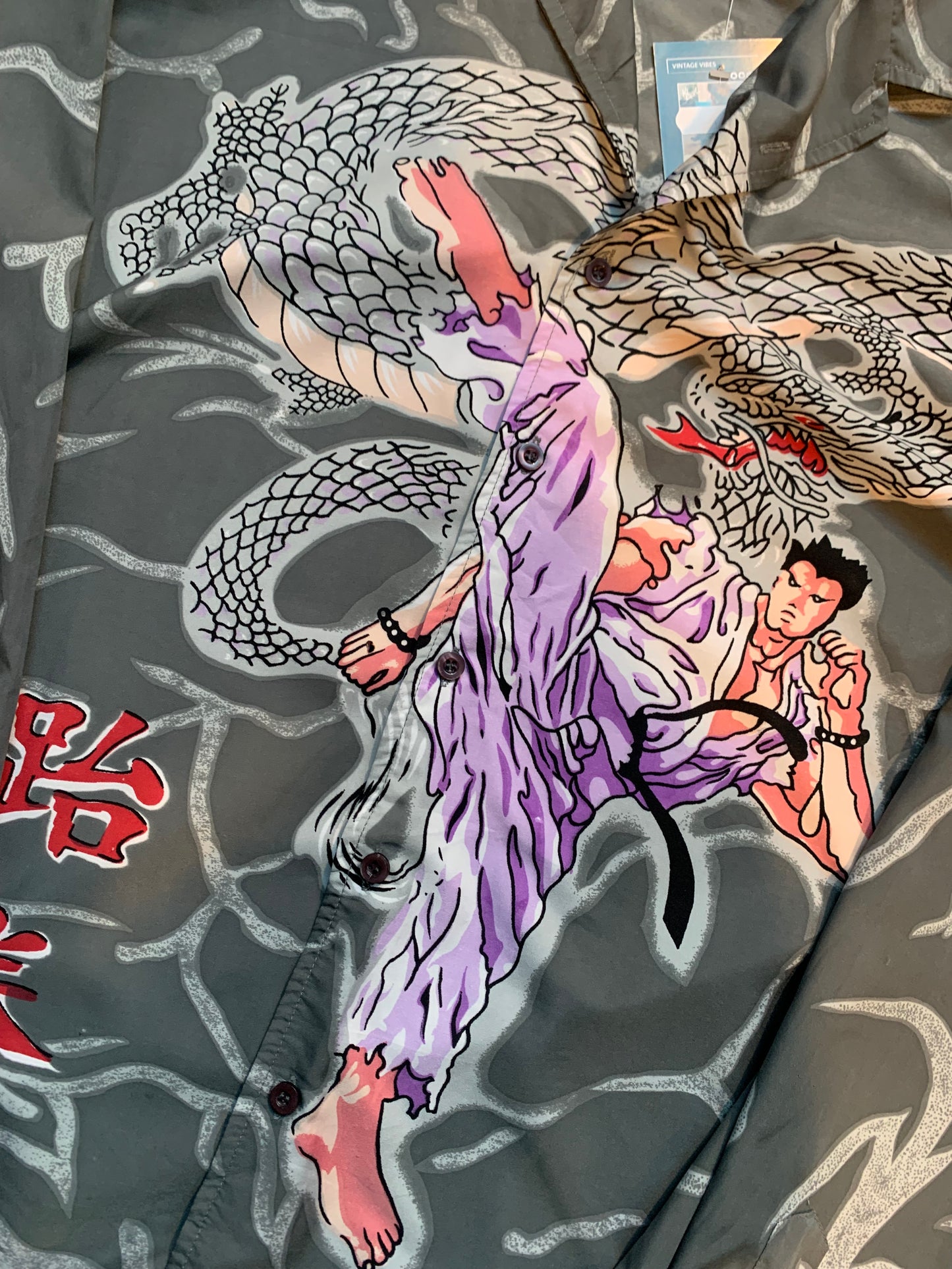 Men's Y2K Japanese Style Karate Button-Up Shirt