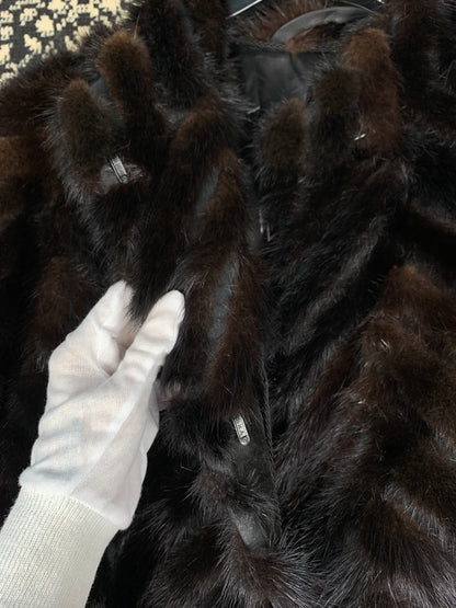 Kertun Turkis Turku Long Black Mink Fur Coat