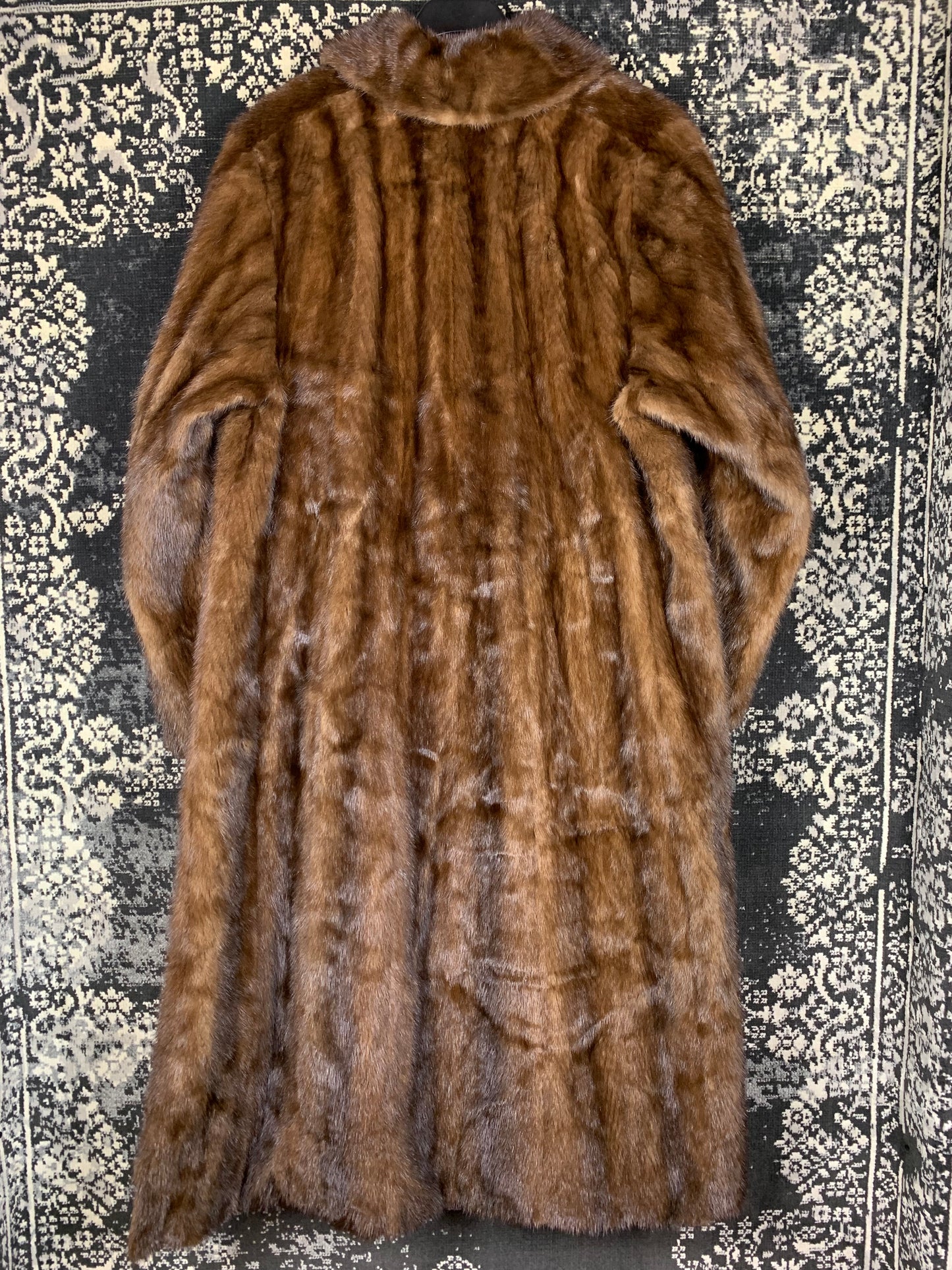 Womens Vintage Long Brown Mink Fur Coat