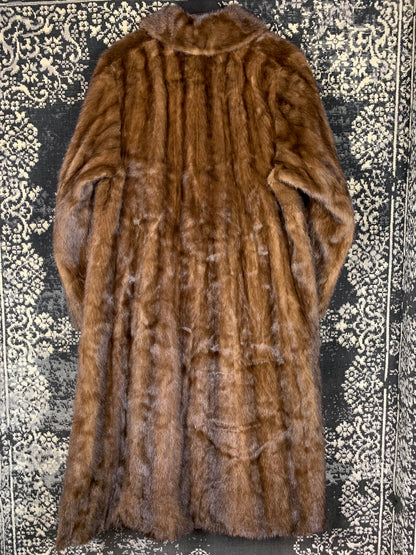 Womens Vintage Long Brown Mink Fur Coat