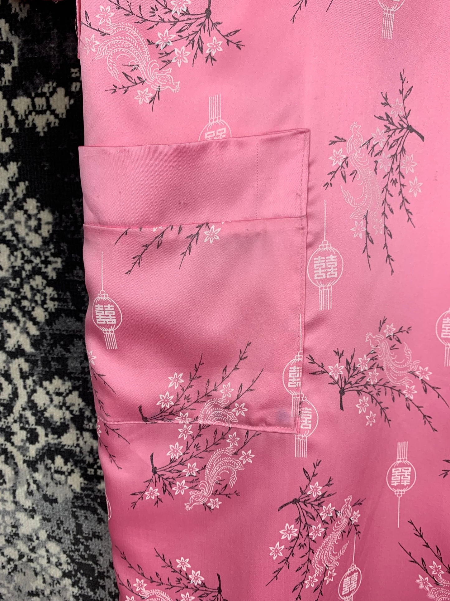 Women's Pink Reversible Kimono Robe