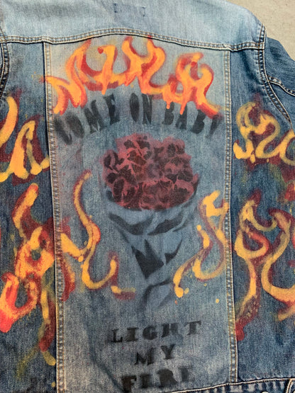 Vintage Nico Denim Jacket – Flame Graphic Design