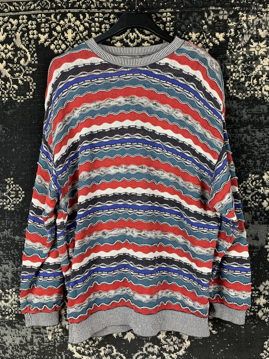 Vintage Men's Multicolor Striped Sweater