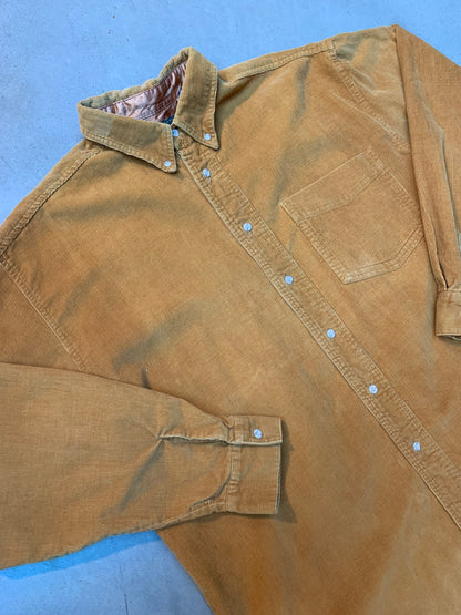 Vintage Men's Mustard Yellow Longsleeve Button-Up Shirt