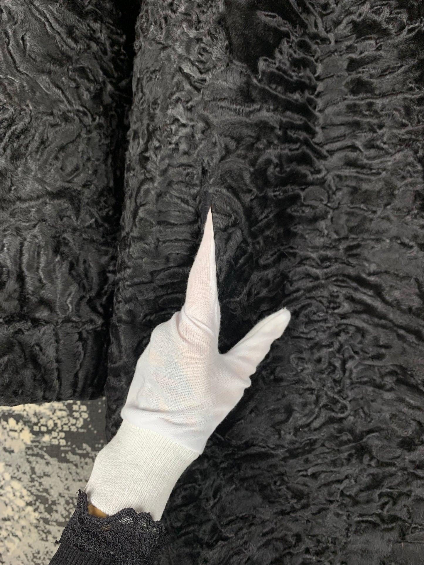 Women’s Vintage Pelzschloss Black Persian Lamb Fur Coat