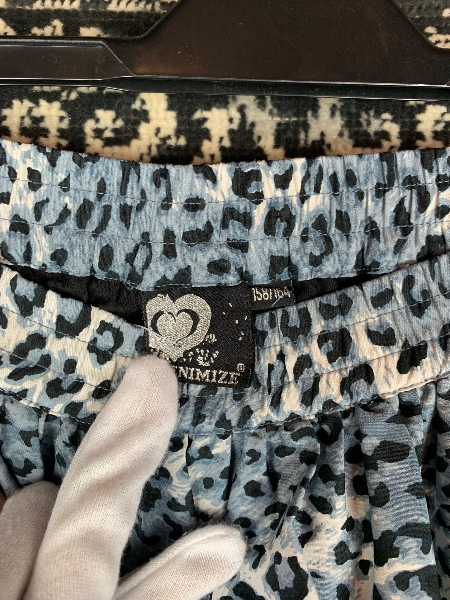 Y2K Style Blue Leopard Print Mini Skirt
