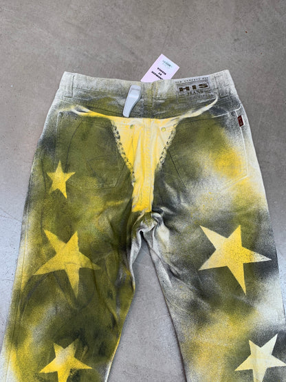 Hand Painted Star Pattern Jeans