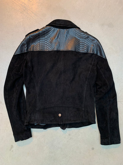 Vintage Unisex SUSUDIO Black Suede Biker Jacket