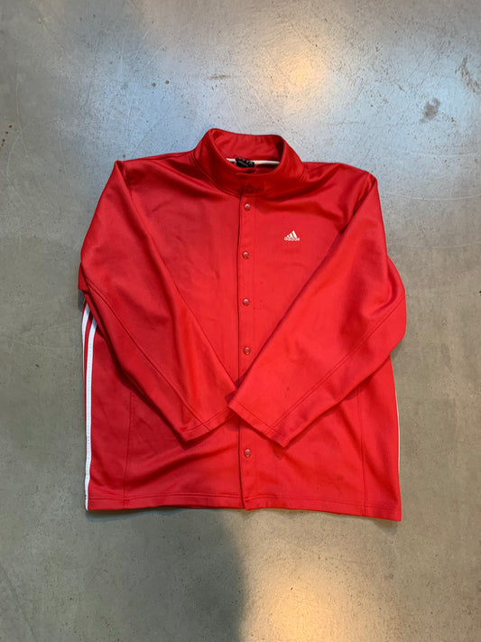 Vintage Adidas Men’s Red Snap-Up Track Jacket
