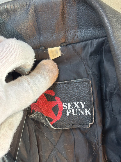 Sexy Punk Black Leather Biker Jacket