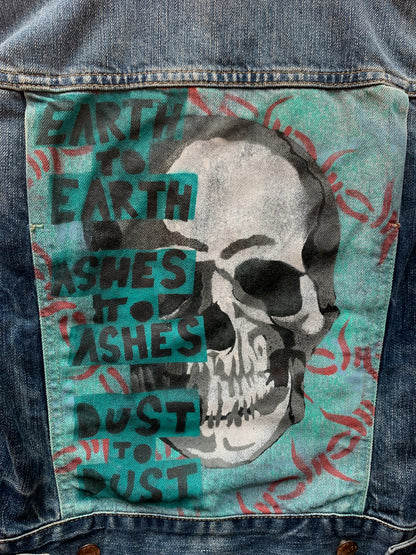 ONLY Denim Jacket with Custom Skull Artwork on Back
