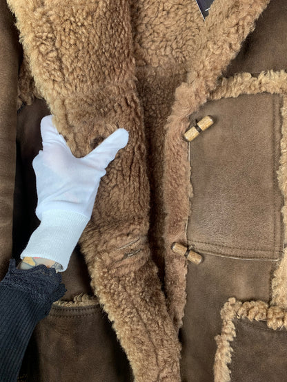 Women's Vintage Brown Lambskin Shearling Coat