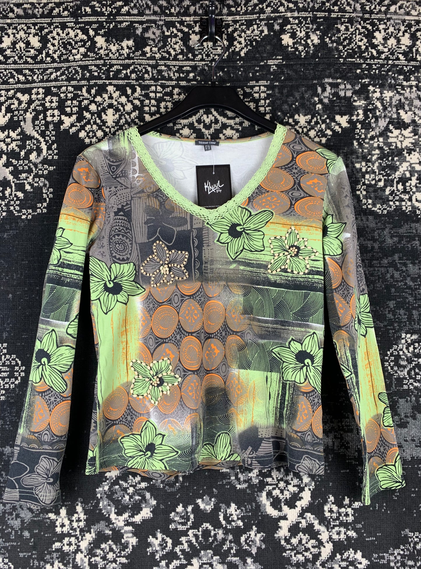 Womens Y2K Street One Floral Long Sleeve Top