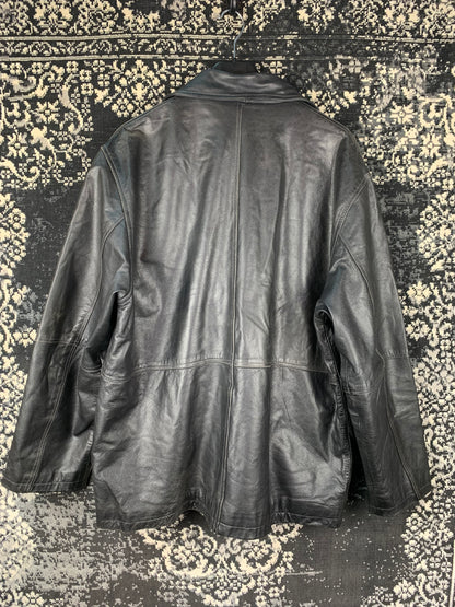 Vintage Unisex Black Leather Jacket