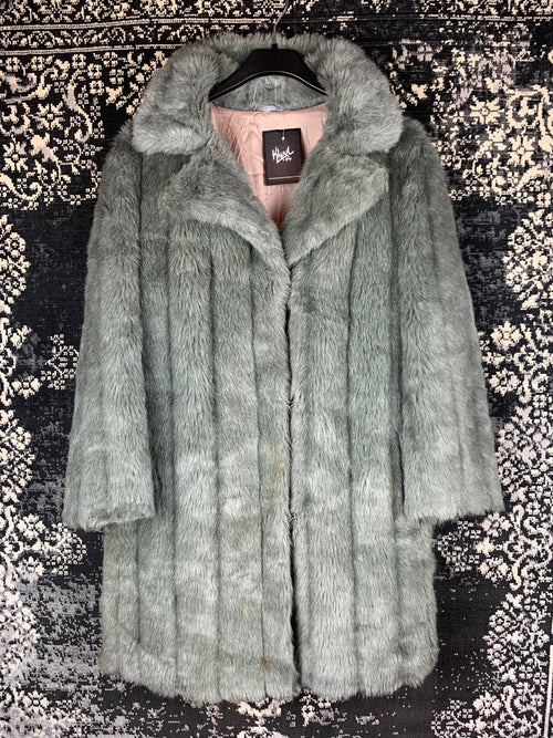 Women’s Gray Faux Fur Winter Coat