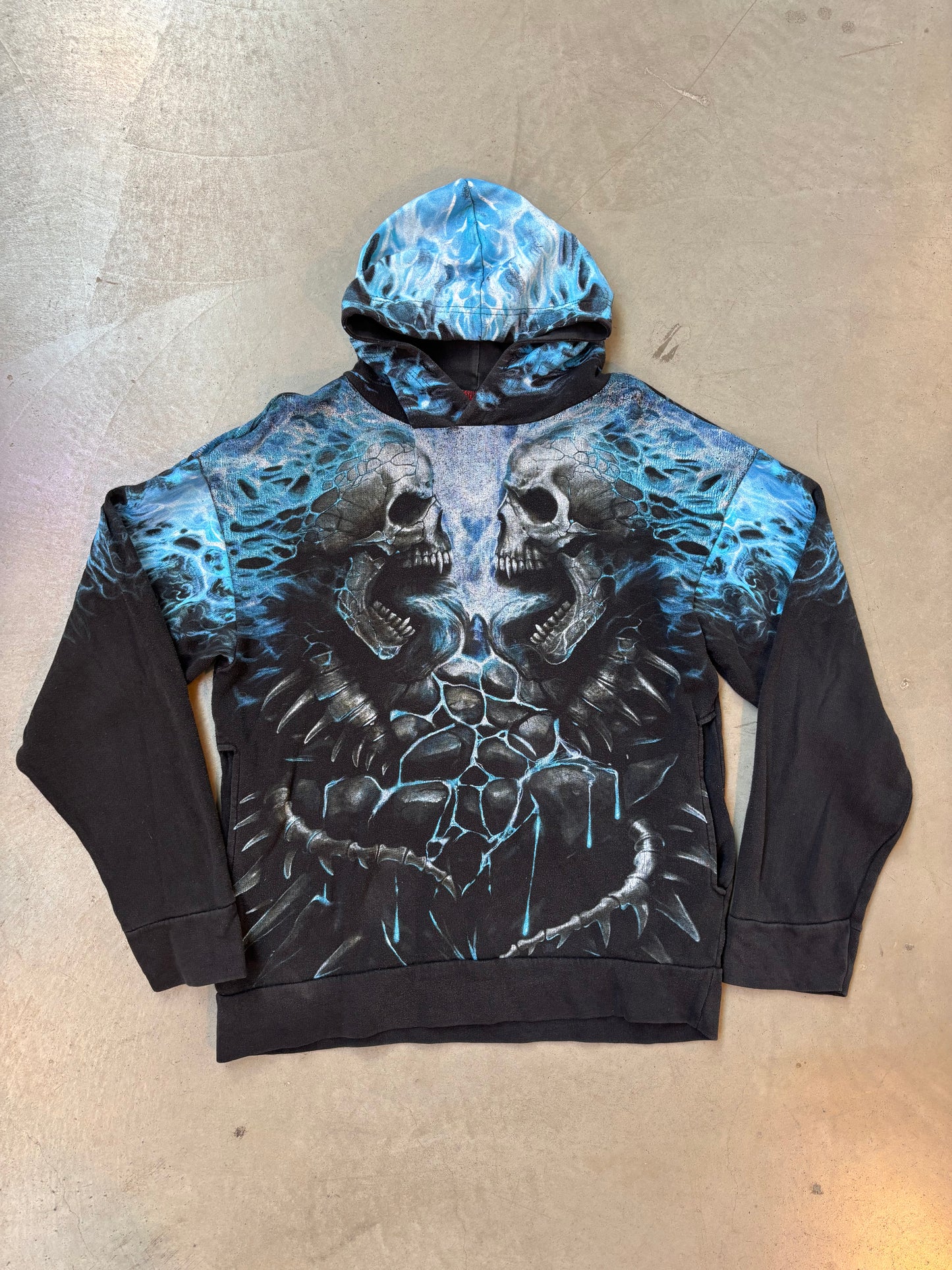Spiral Black and Blue Skeleton Hoodie