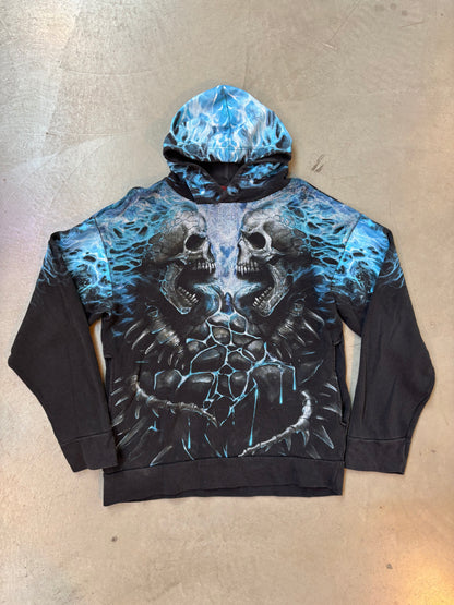 Spiral Black and Blue Skeleton Hoodie