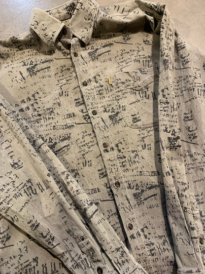 Men’s Vintage Gentry Printed Long Sleeve Button-Up Shirt