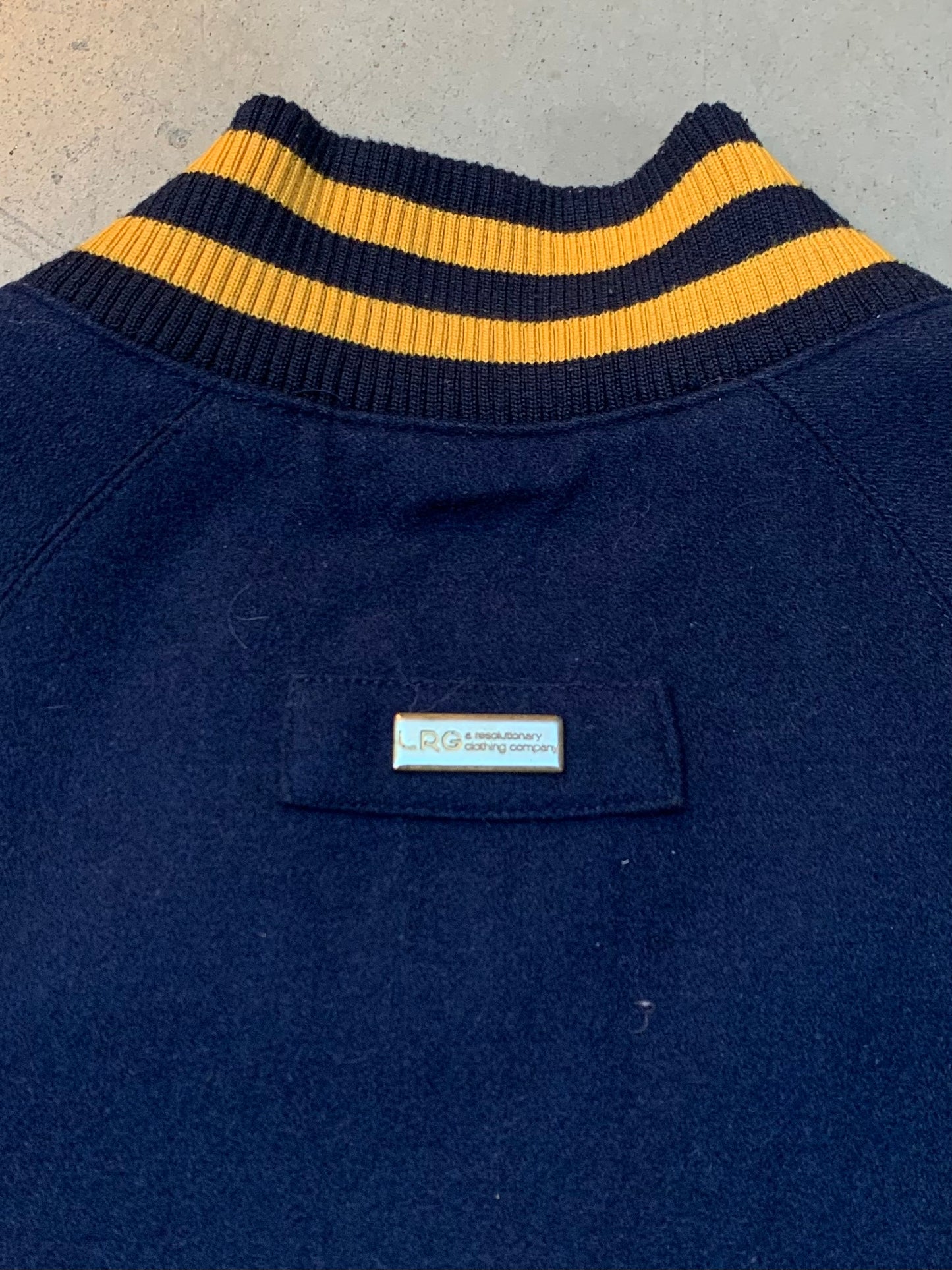 Vintage LRG Dark Blue Varsity Jacket