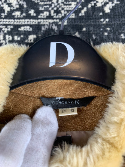 Y2K Style Brown Faux Shearling Zip Up Jacket