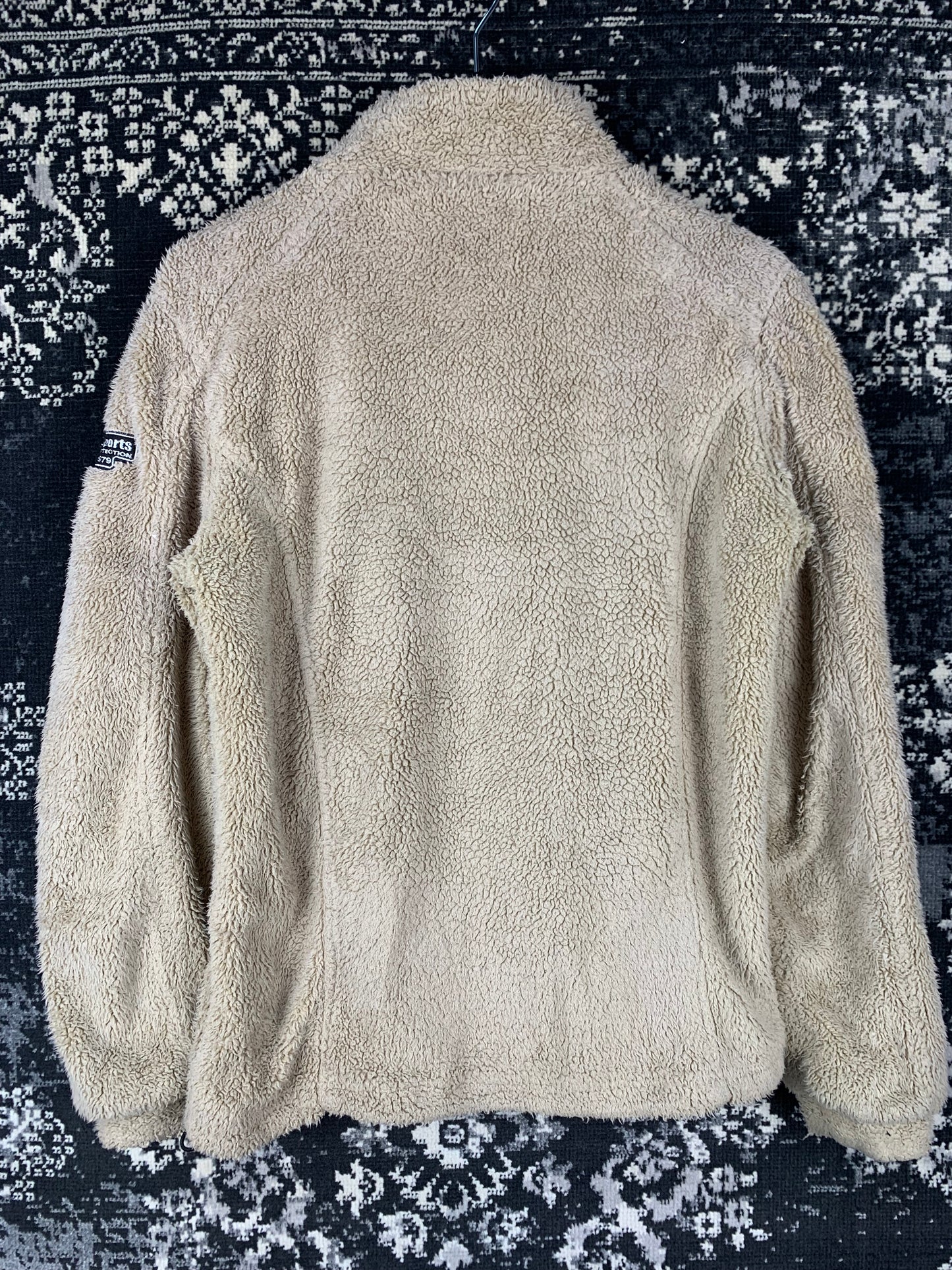 Men's Vintage Beige Zip-Up Fleece Jacket