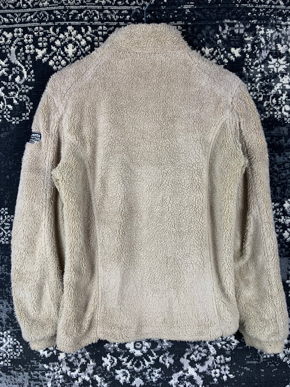Men's Vintage Beige Zip-Up Fleece Jacket