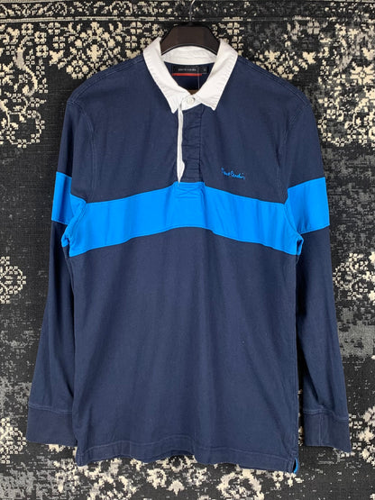 Men's Vintage Pierre Cardin Dark Blue Longsleeve Polo Shirt