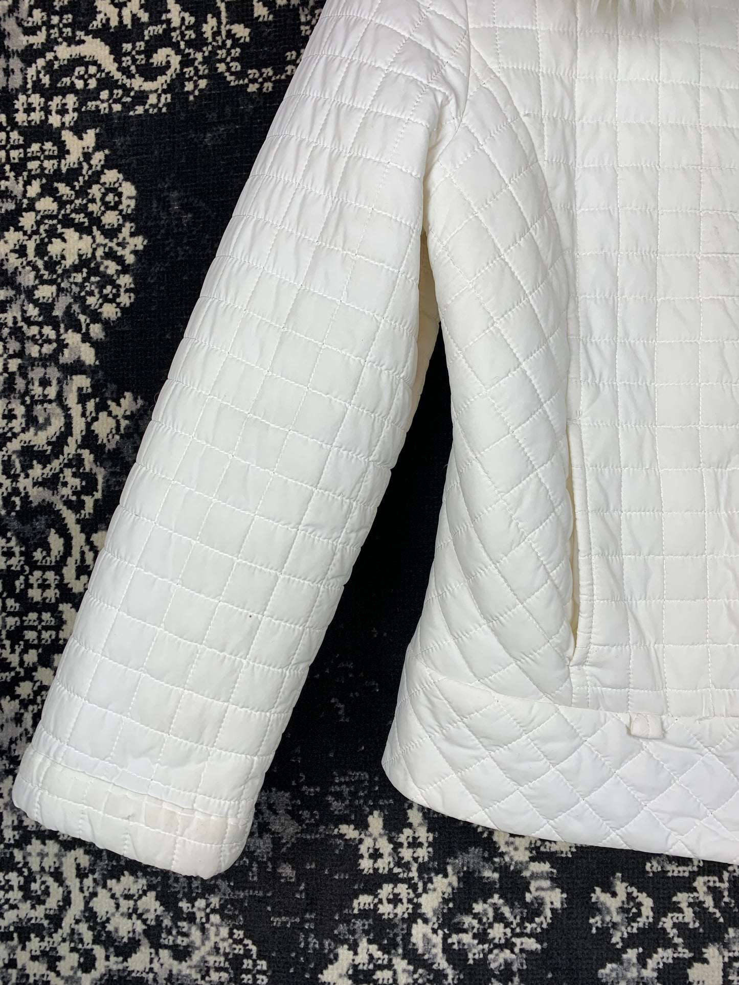 CC Y2K Women's White Quilted Zip-Up Jacket