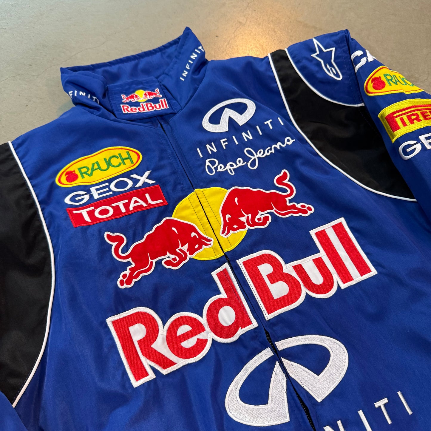 Vintage Red Bull Blue Infiniti F1 Racing Jacket