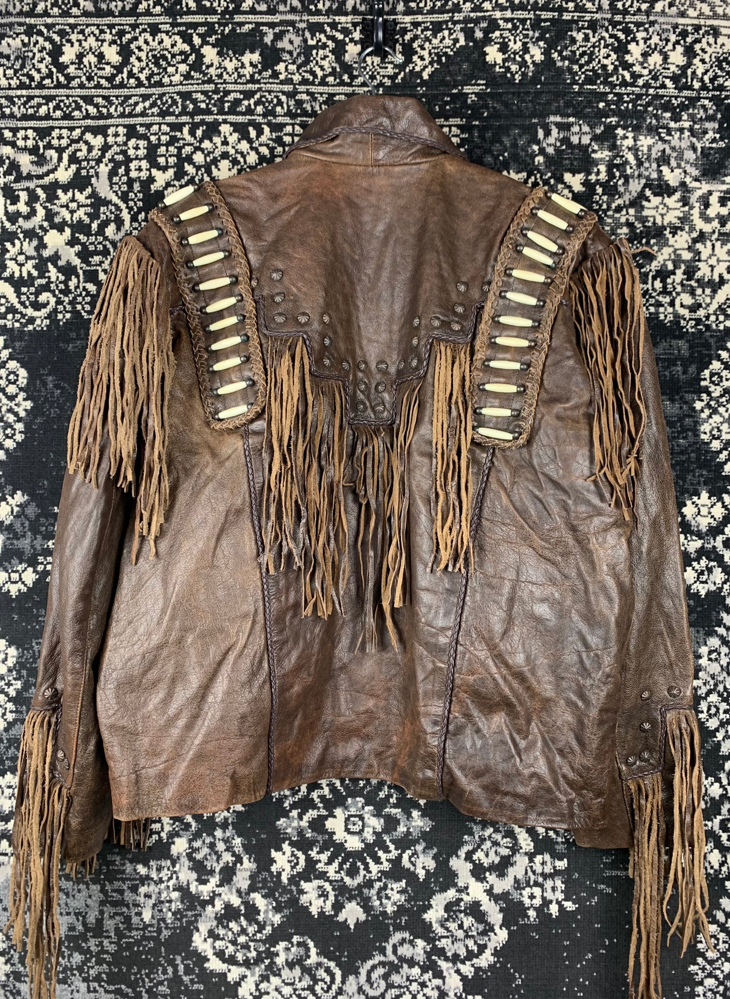 Men's Vintage Leather Gallery Brown Cowboy Jacket