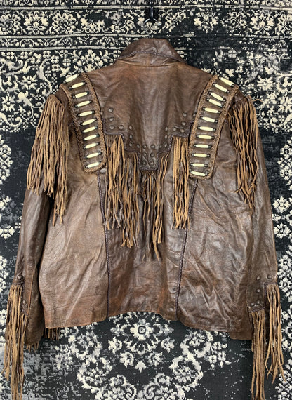 Men's Vintage Leather Gallery Brown Cowboy Jacket