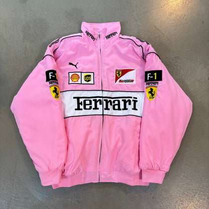 Vintage Pink Ferrari F1 Racing Jacket