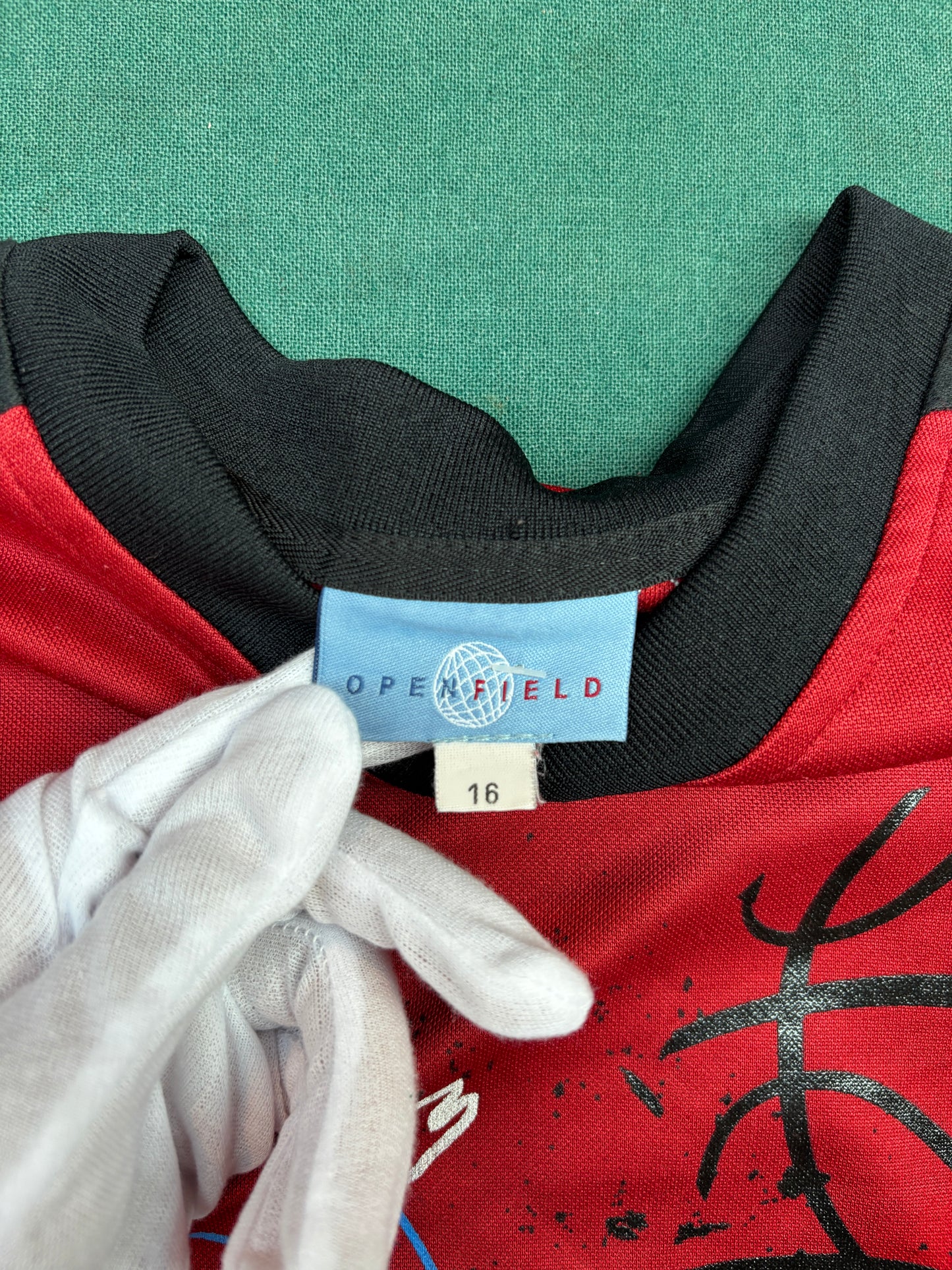 Vintage 90s Streetwear Red Black Graphic Basketball Long Sleeve